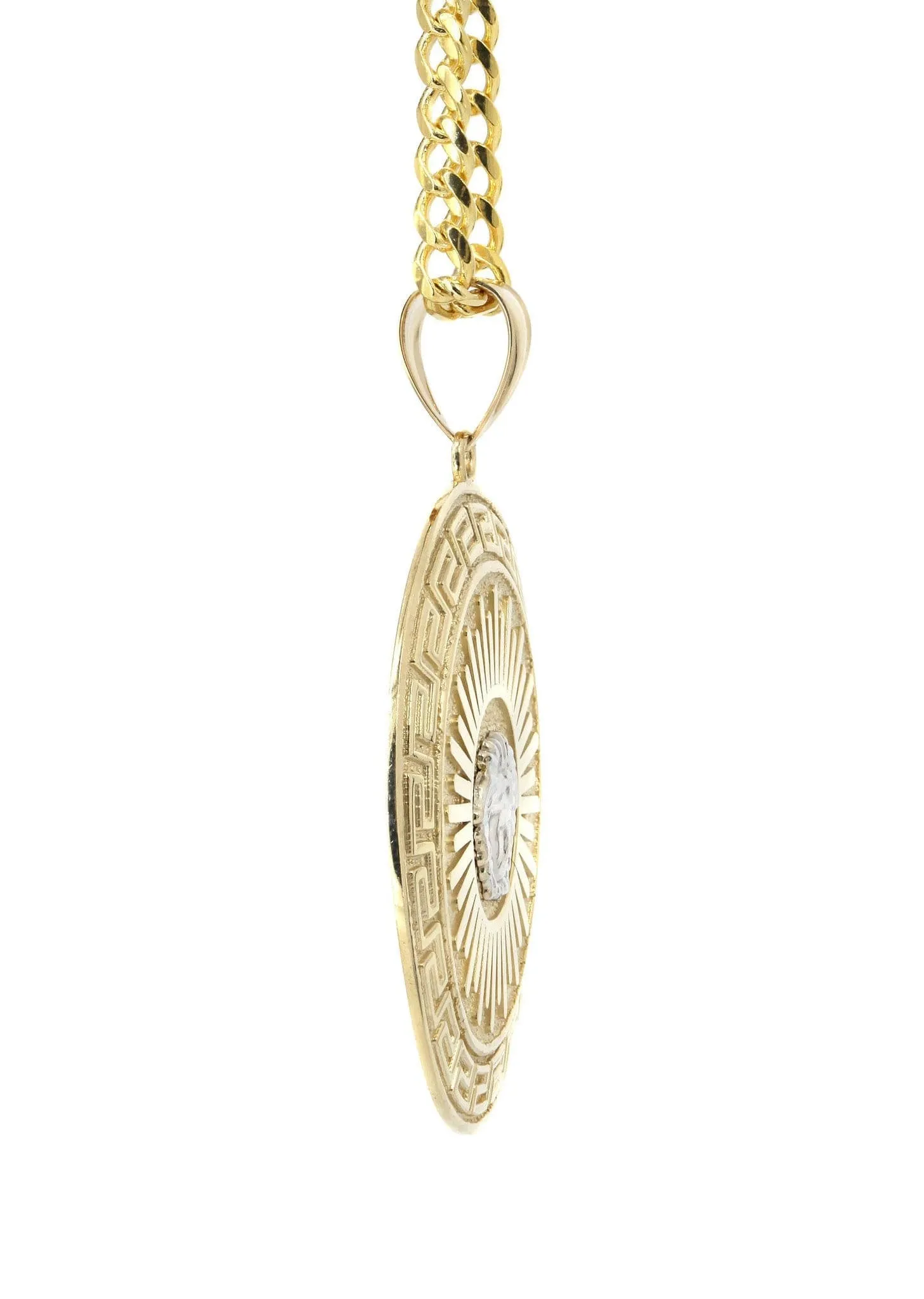 10K Yellow Gold Medusa Style Necklace | Appx. 28.6 Grams