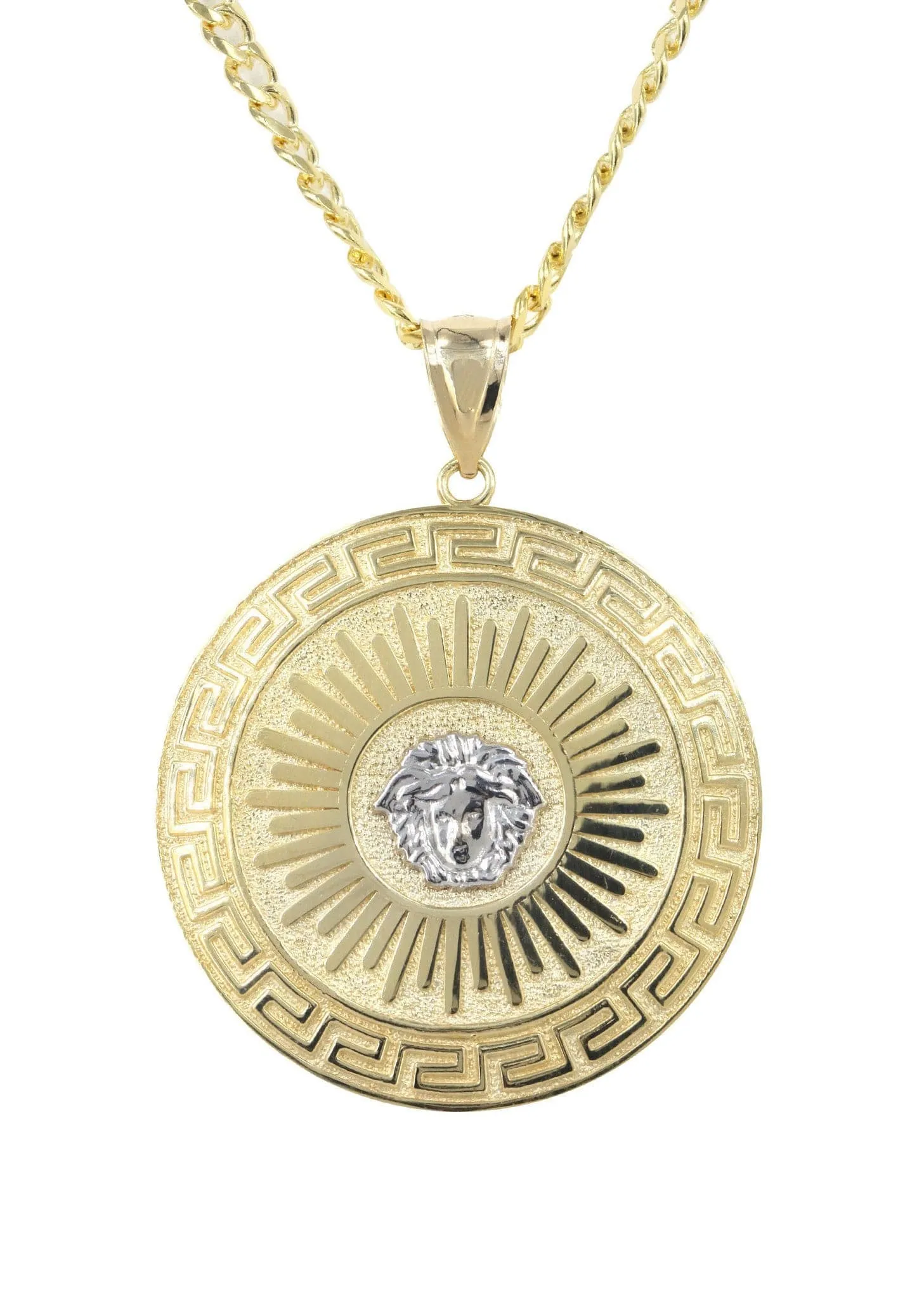 10K Yellow Gold Medusa Style Necklace | Appx. 28.6 Grams