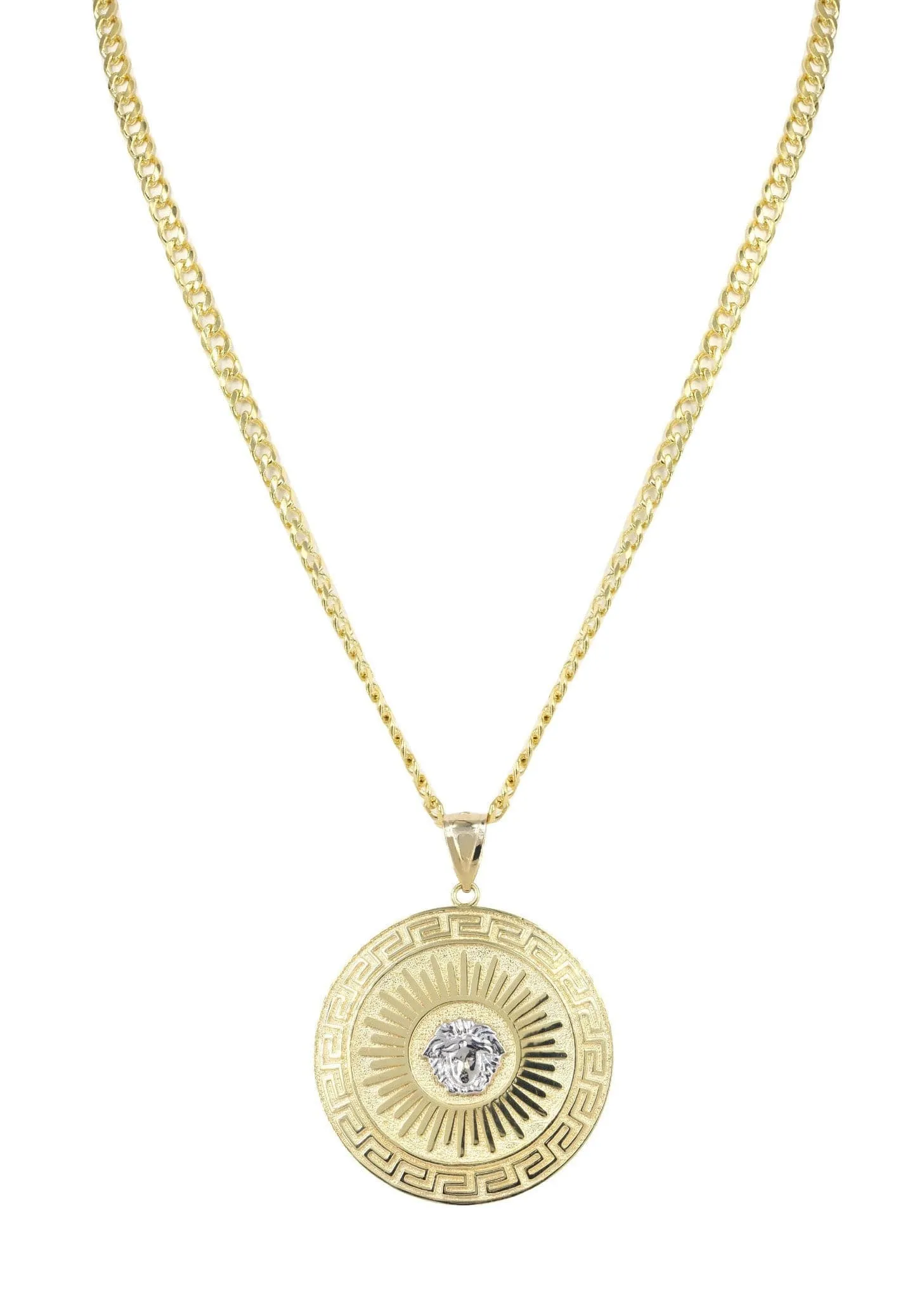 10K Yellow Gold Medusa Style Necklace | Appx. 28.6 Grams