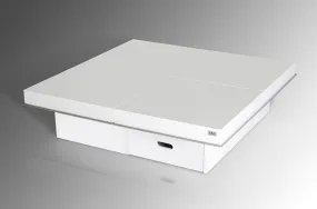 12' White Gloss Coffee Table with Pull Out Squares By Homeroots