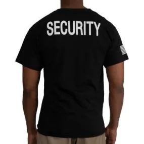 2-Sided Security T-Shirt with US Flag On Sleeve - Black