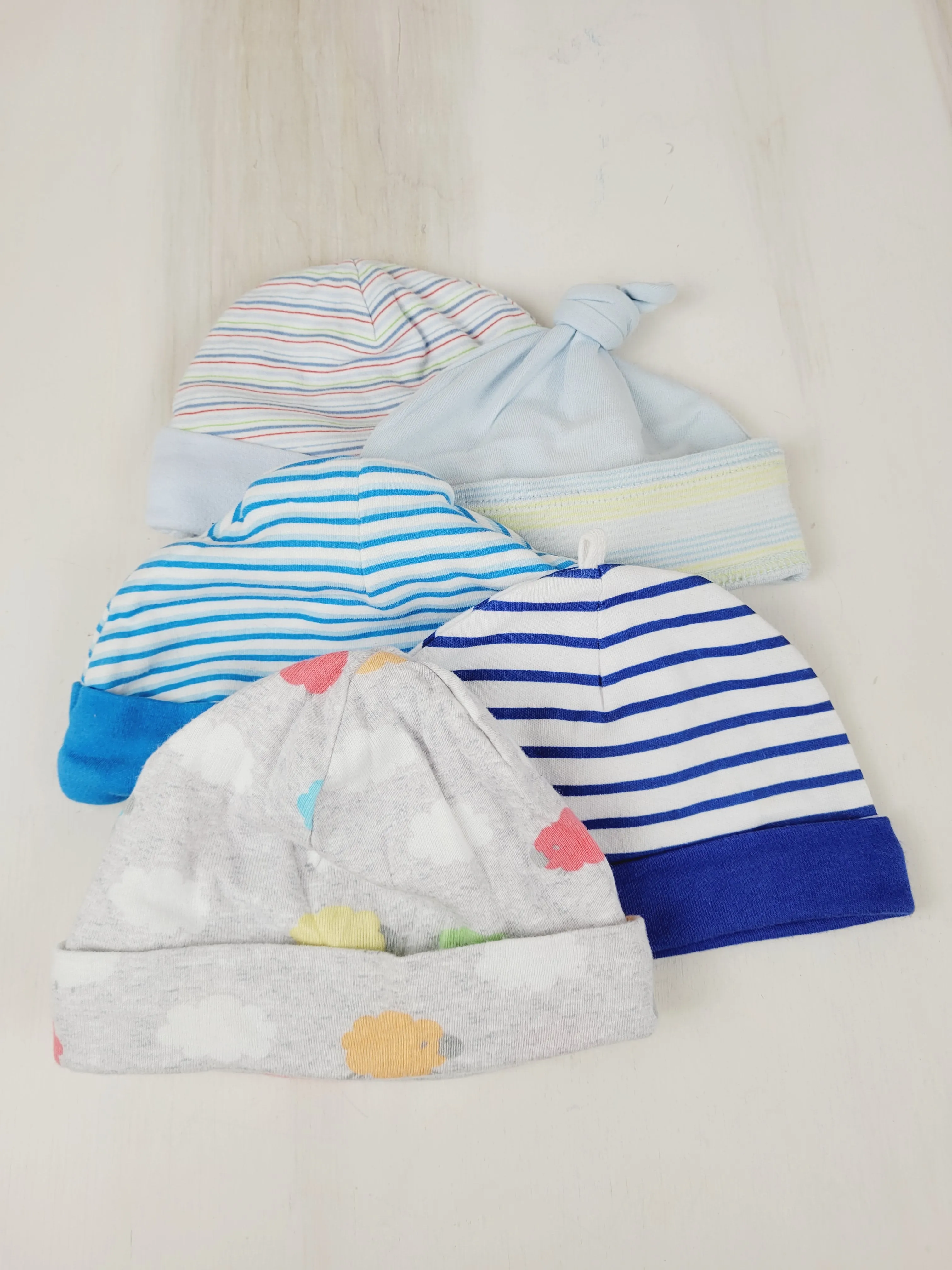 5 PACK CRIB BEANIES BLUES VGUC/EUC