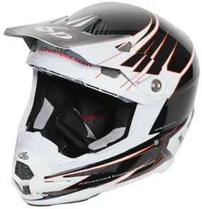 6D ATB-1 Attack Full Face Enduro / Down Hill Helmet – Large – Black & White