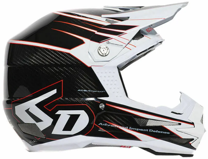 6D ATB-1 Attack Full Face Enduro / Down Hill Helmet – Large – Black & White