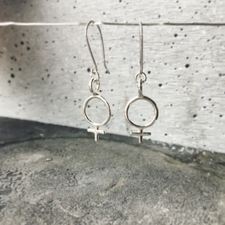 Ada Feminist Earring Hoop Silver or Bronze