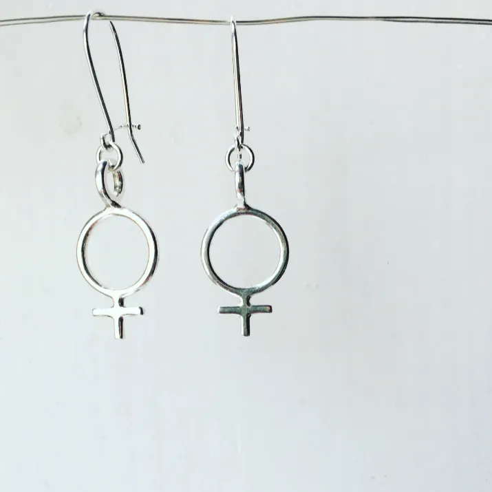 Ada Feminist Earring Hoop Silver or Bronze