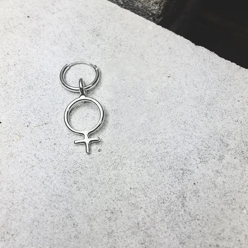 Ada Feminist Earring Hoop Silver or Bronze