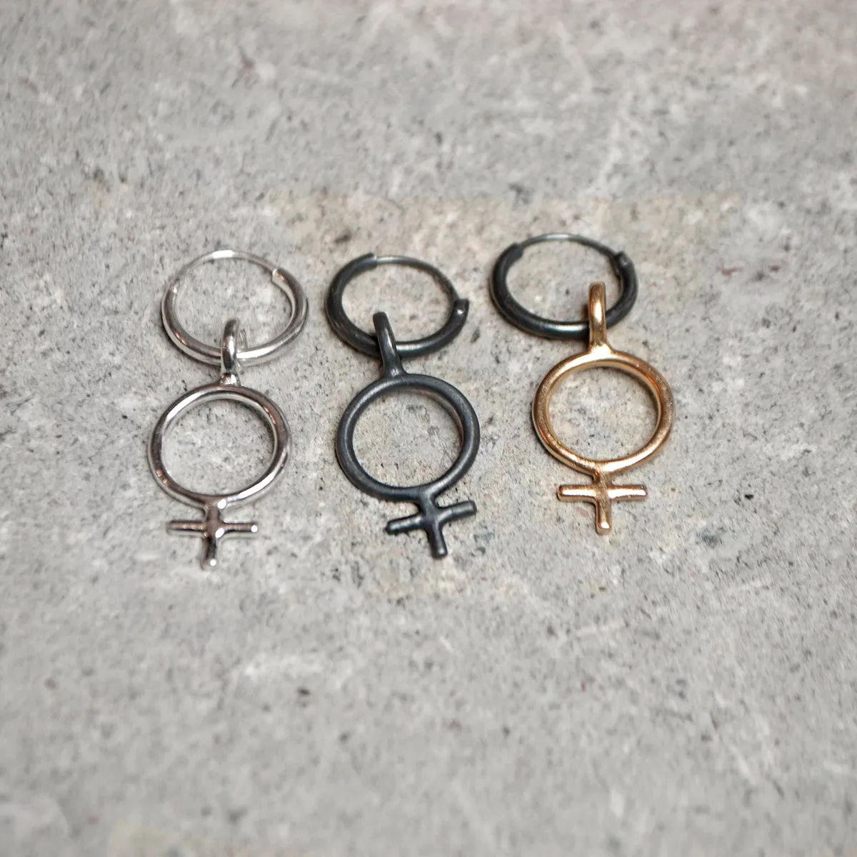 Ada Feminist Earring Hoop Silver or Bronze