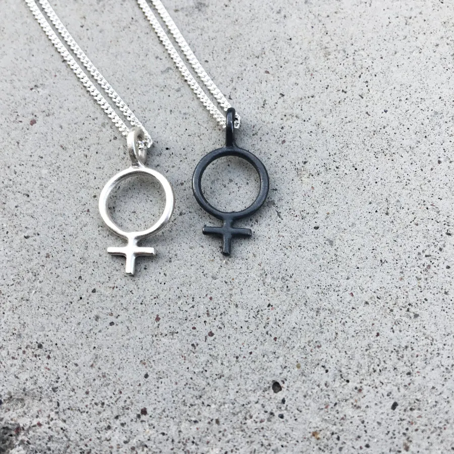 Ada Feminist Necklace Silver