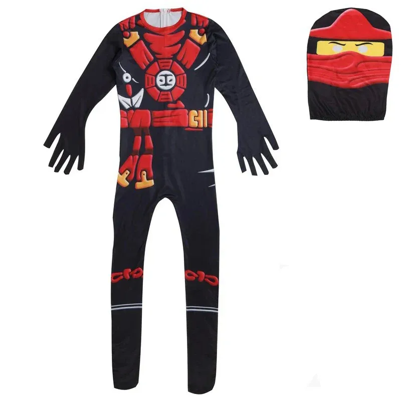 Adorable Kids Ninjago Superhero Jumpsuit Fancy Party Kid Costume