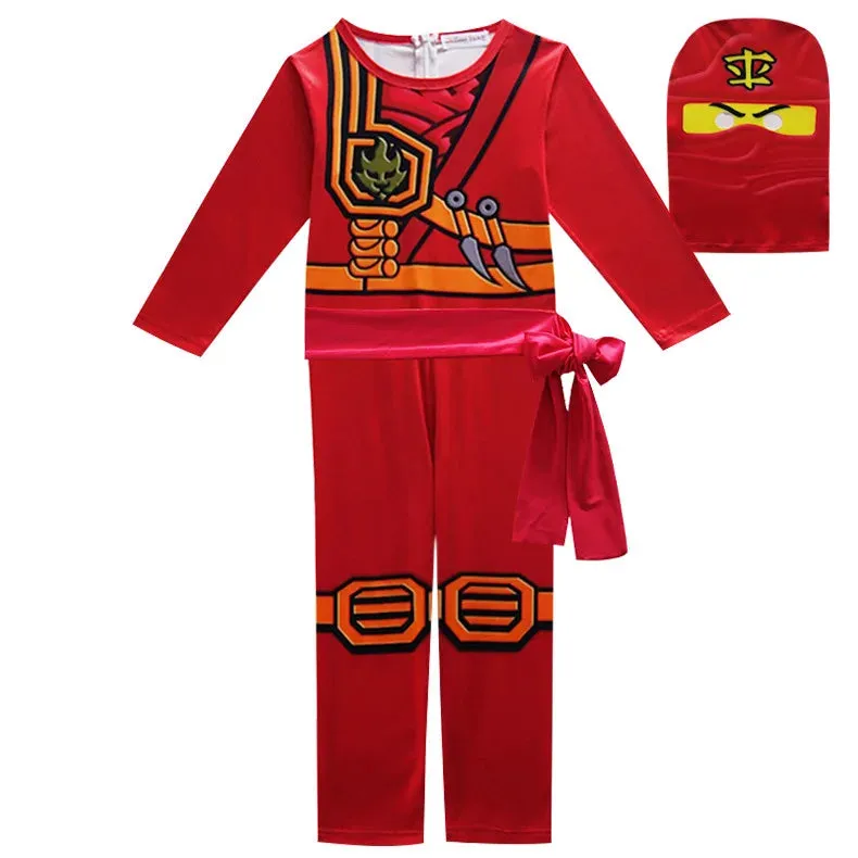 Adorable Kids Ninjago Superhero Jumpsuit Fancy Party Kid Costume