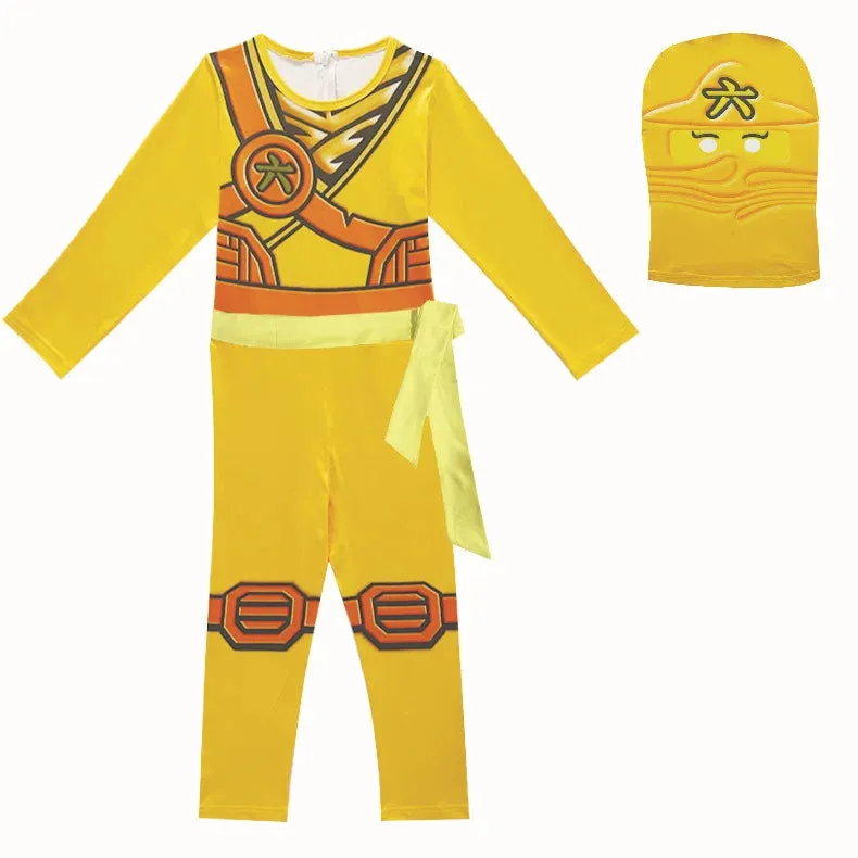 Adorable Kids Ninjago Superhero Jumpsuit Fancy Party Kid Costume