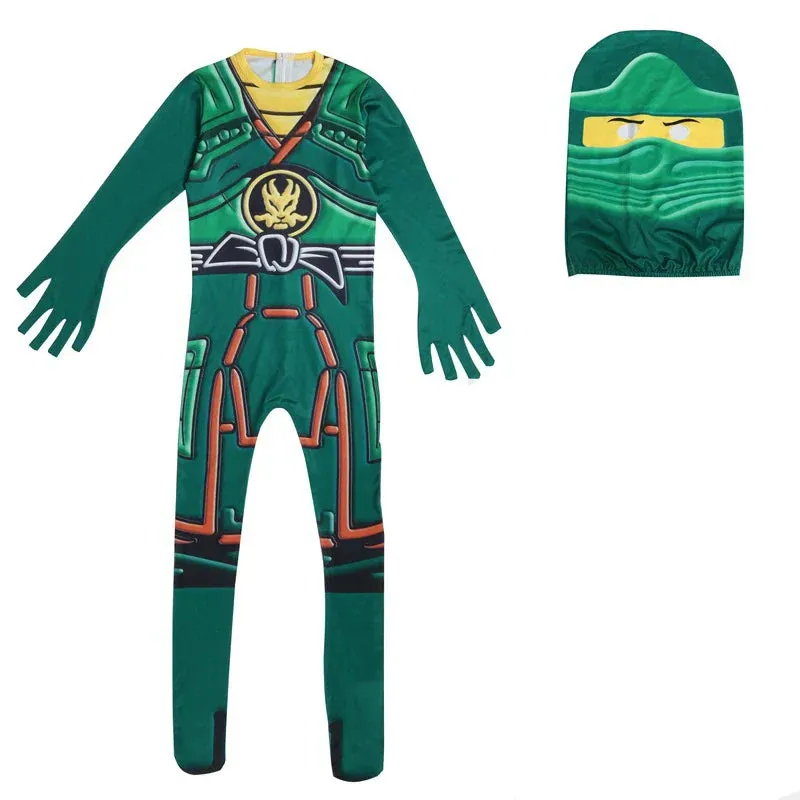 Adorable Kids Ninjago Superhero Jumpsuit Fancy Party Kid Costume