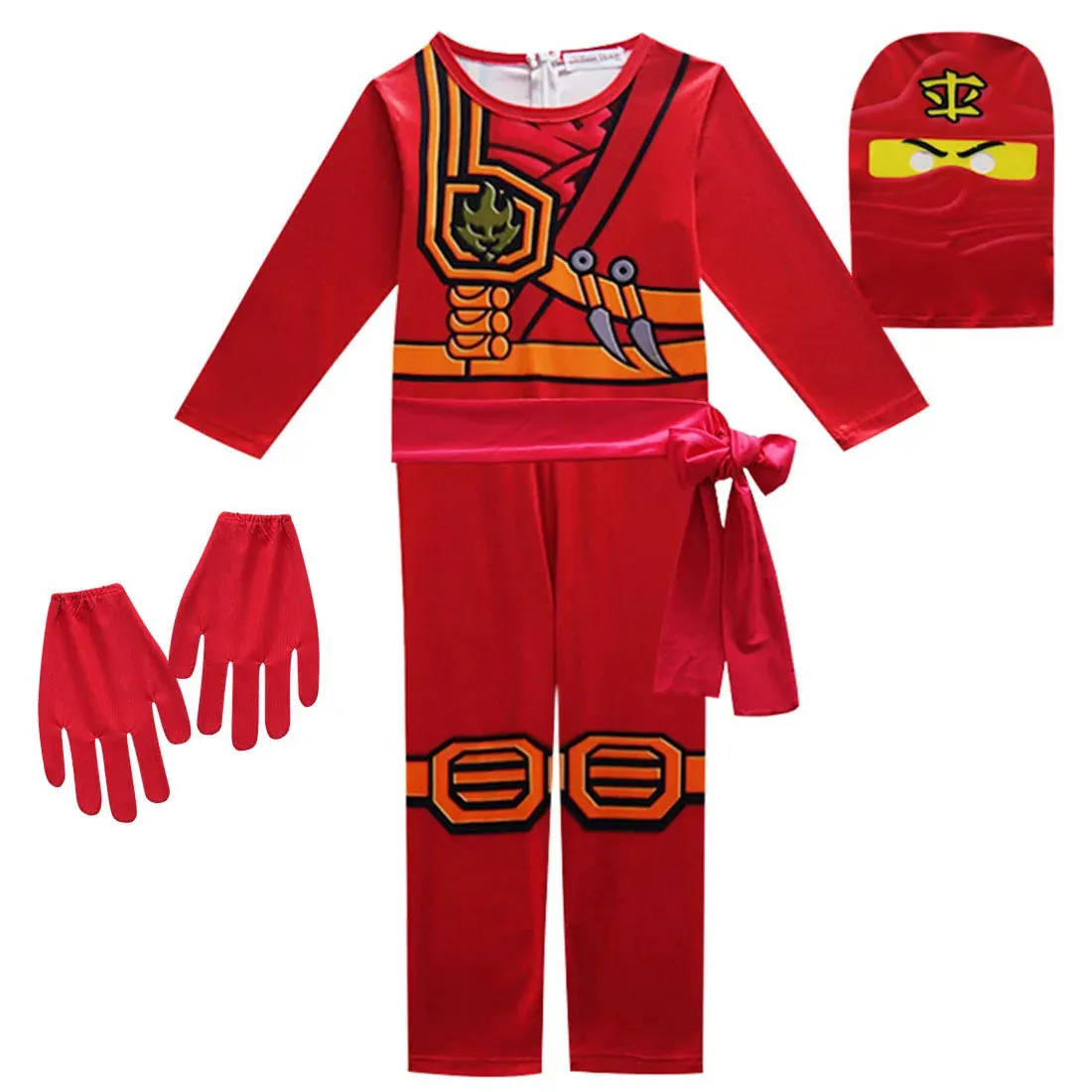 Adorable Kids Ninjago Superhero Jumpsuit Fancy Party Kid Costume