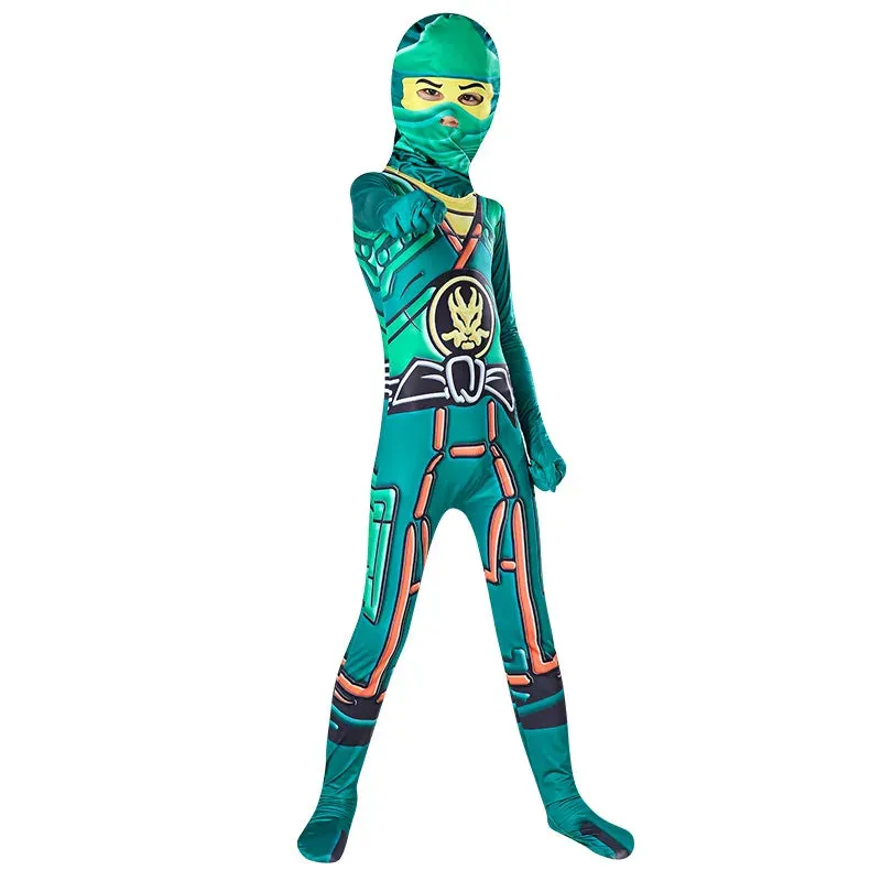 Adorable Kids Ninjago Superhero Jumpsuit Fancy Party Kid Costume