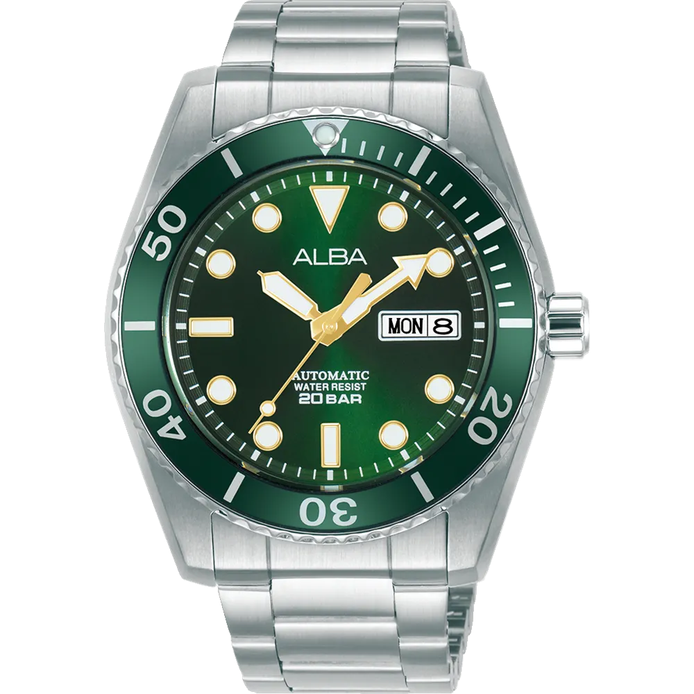 Alba Active Sports Automatic Green Dial Mens Watch AL4287X