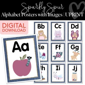 Alphabet Cards | Sparkly Spur | Printable Classroom Decor | Schoolgirl Style