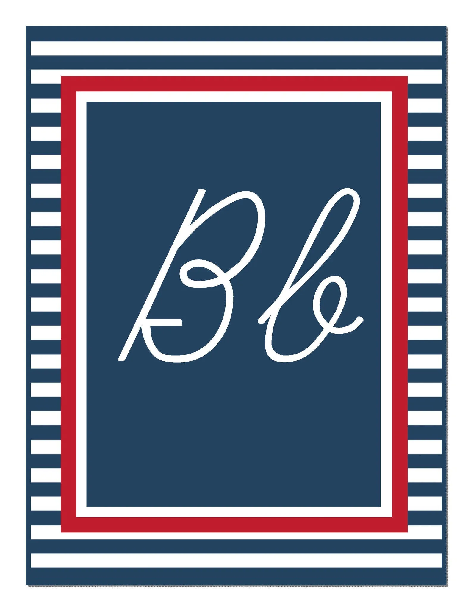 Alphabet Letters Cursive | Preppy Nautical Red and Navy Blue | UPRINT | Schoolgirl Style