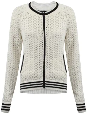 Amara Reya Valerie white knitted cardigan