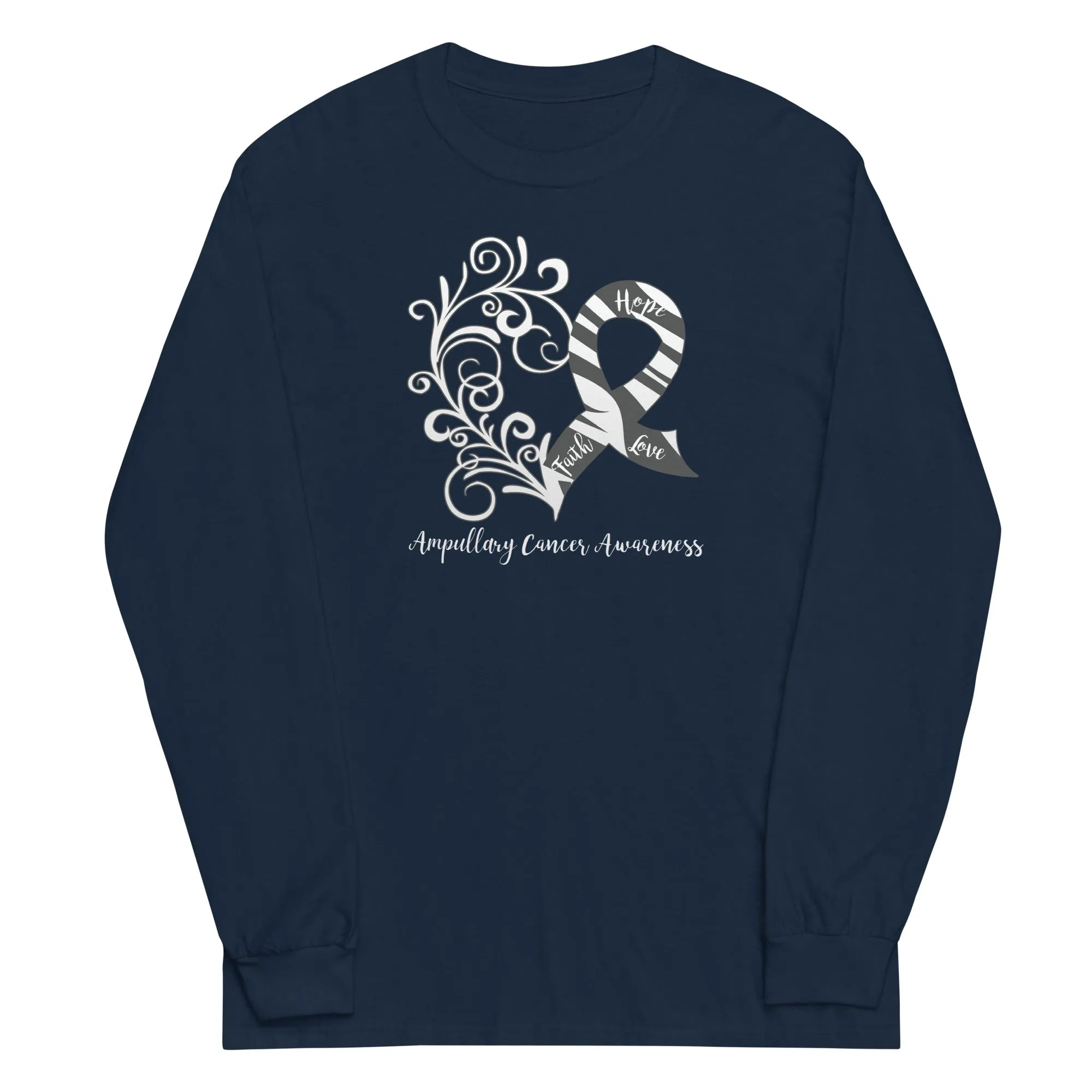 Ampullary Cancer Awareness Heart Plus Size Long Sleeve Shirt