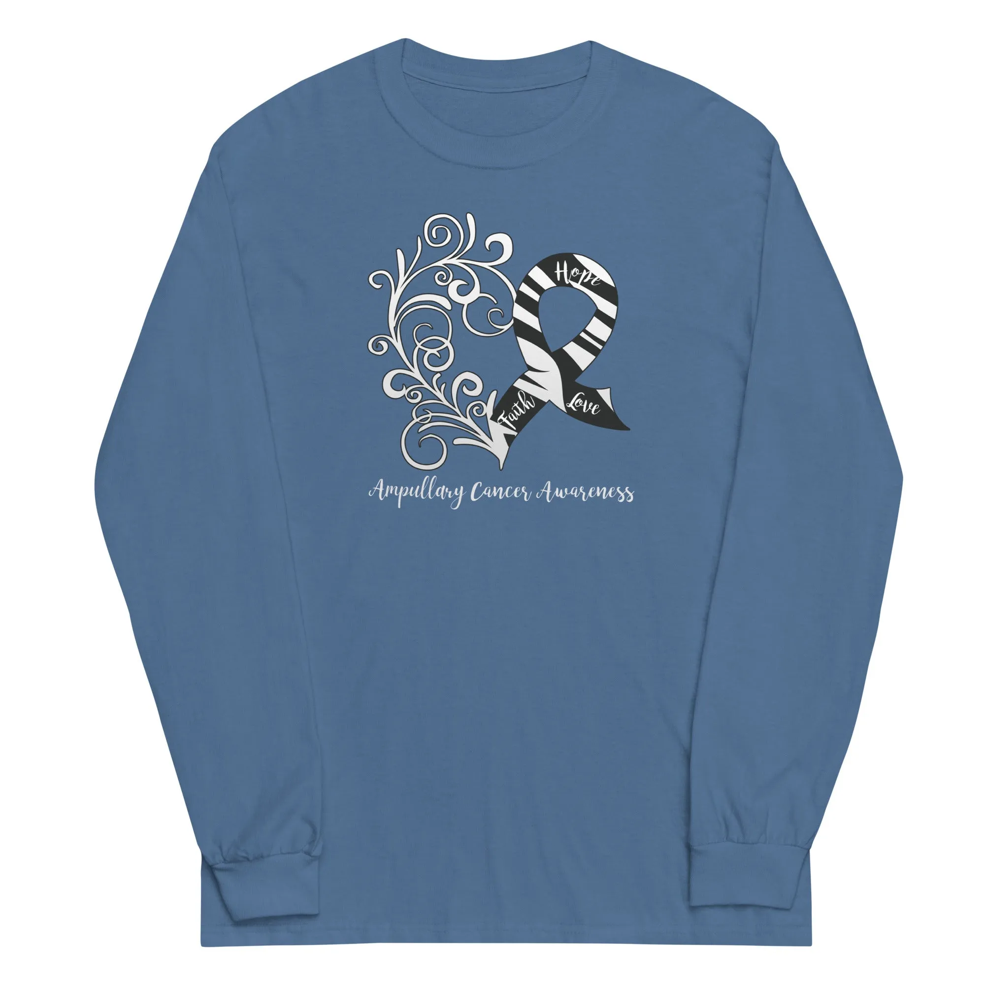 Ampullary Cancer Awareness Heart Plus Size Long Sleeve Shirt