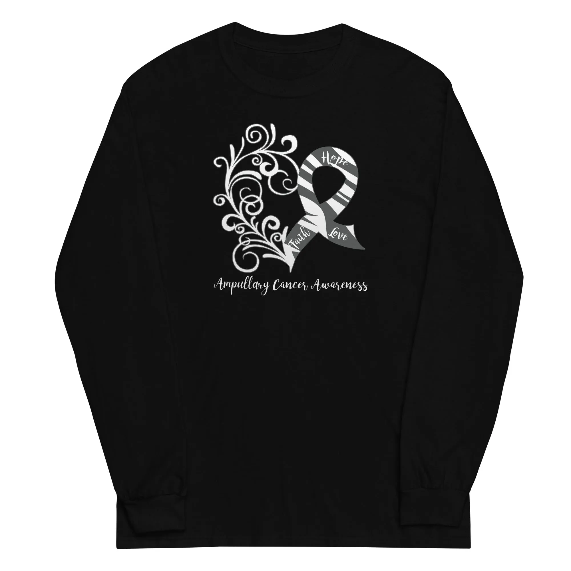 Ampullary Cancer Awareness Heart Plus Size Long Sleeve Shirt