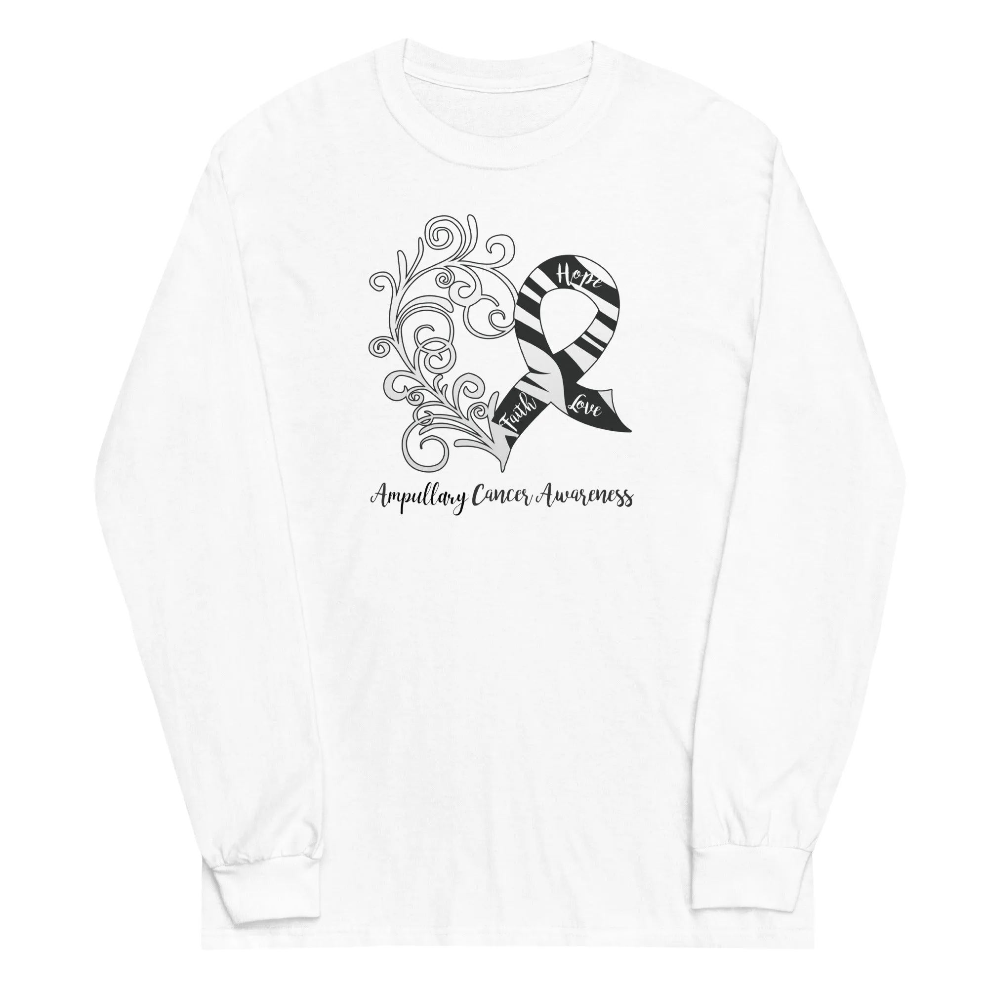 Ampullary Cancer Awareness Heart Plus Size Long Sleeve Shirt