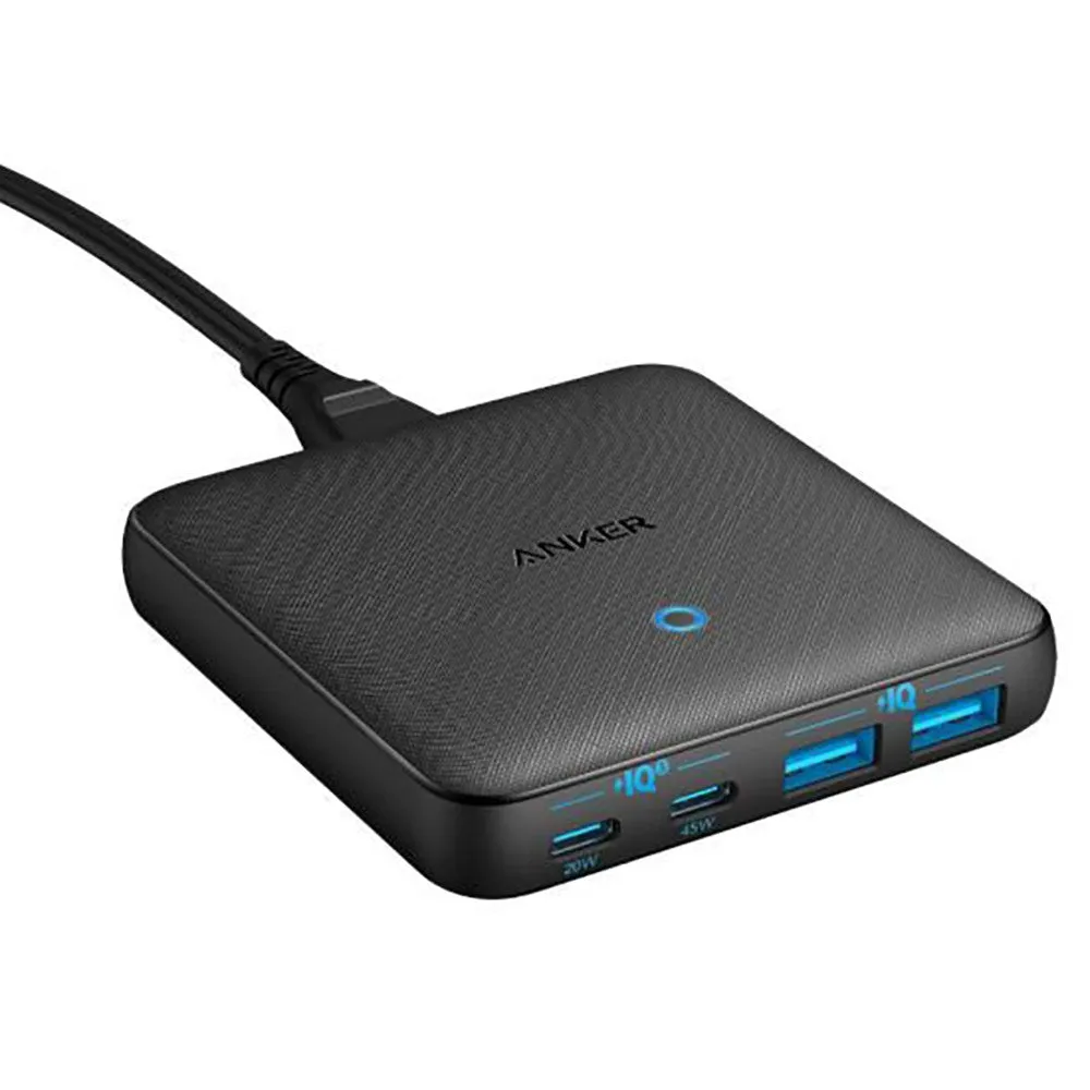 Anker Powerport Atom III 65W Slim Strømforsyningsadapter 2x PD USB-C & 2x USB-A - Sort