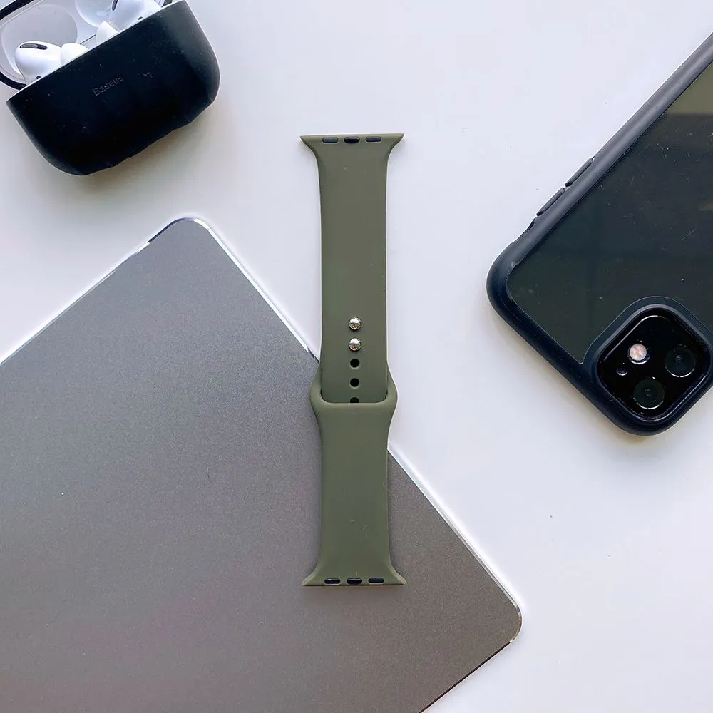 Apple Watch (38/40/SE/41MM) Tech-Protect Icon Band Silikone Rem - Mørkegrøn