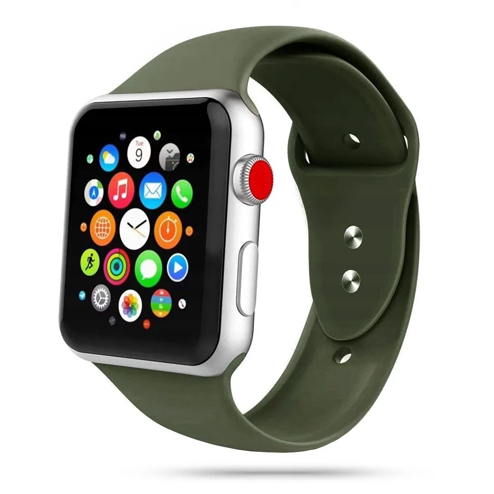 Apple Watch (38/40/SE/41MM) Tech-Protect Icon Band Silikone Rem - Mørkegrøn