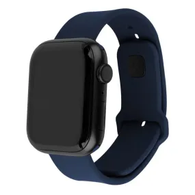 Apple Watch (42 / 44 / 45 / SE / 49mm) Fixed Wide Sporty Silikone Rem Sæt - Blå