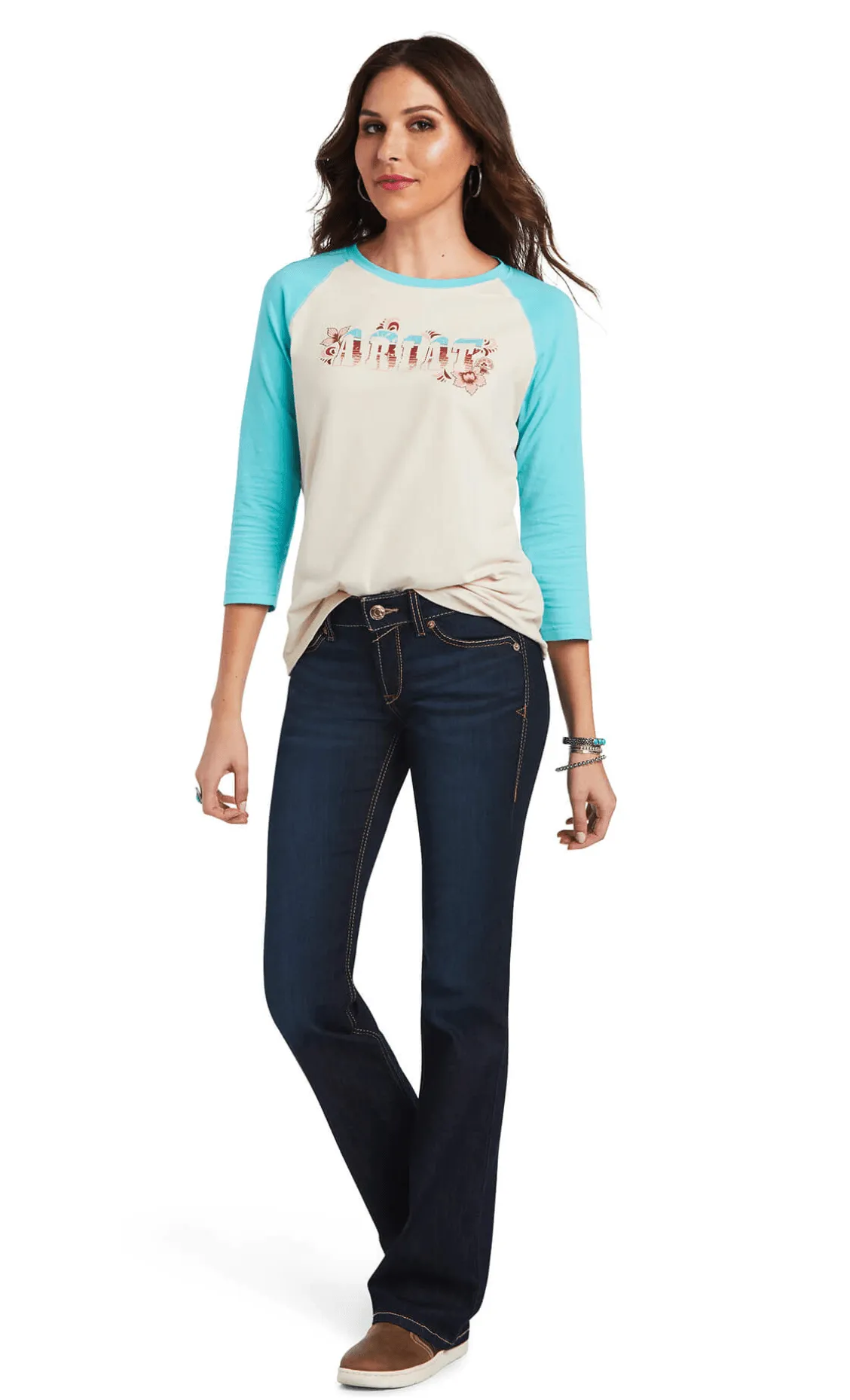 Ariat Women's REAL Shadow 3/4 Sleeve Tee 10040620