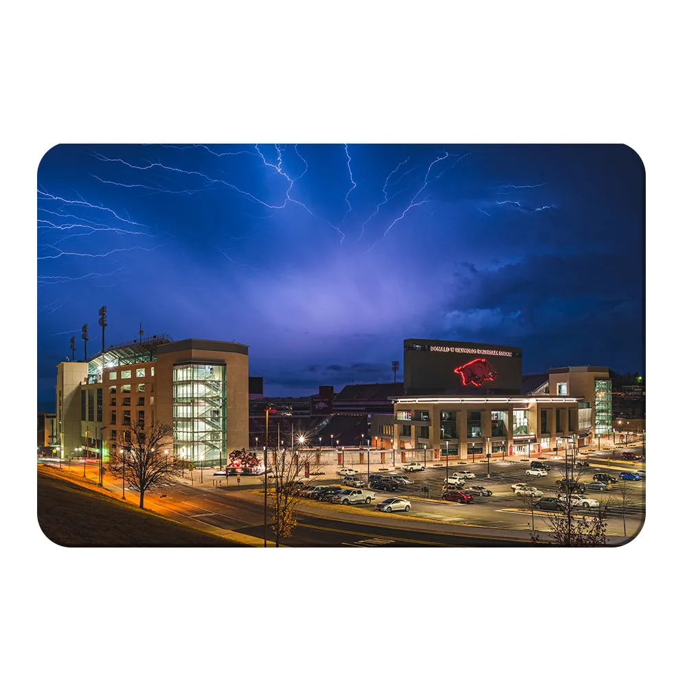 Arkansas Razorbacks - Lightning Over Donald W. Reynolds Razorback Stadium