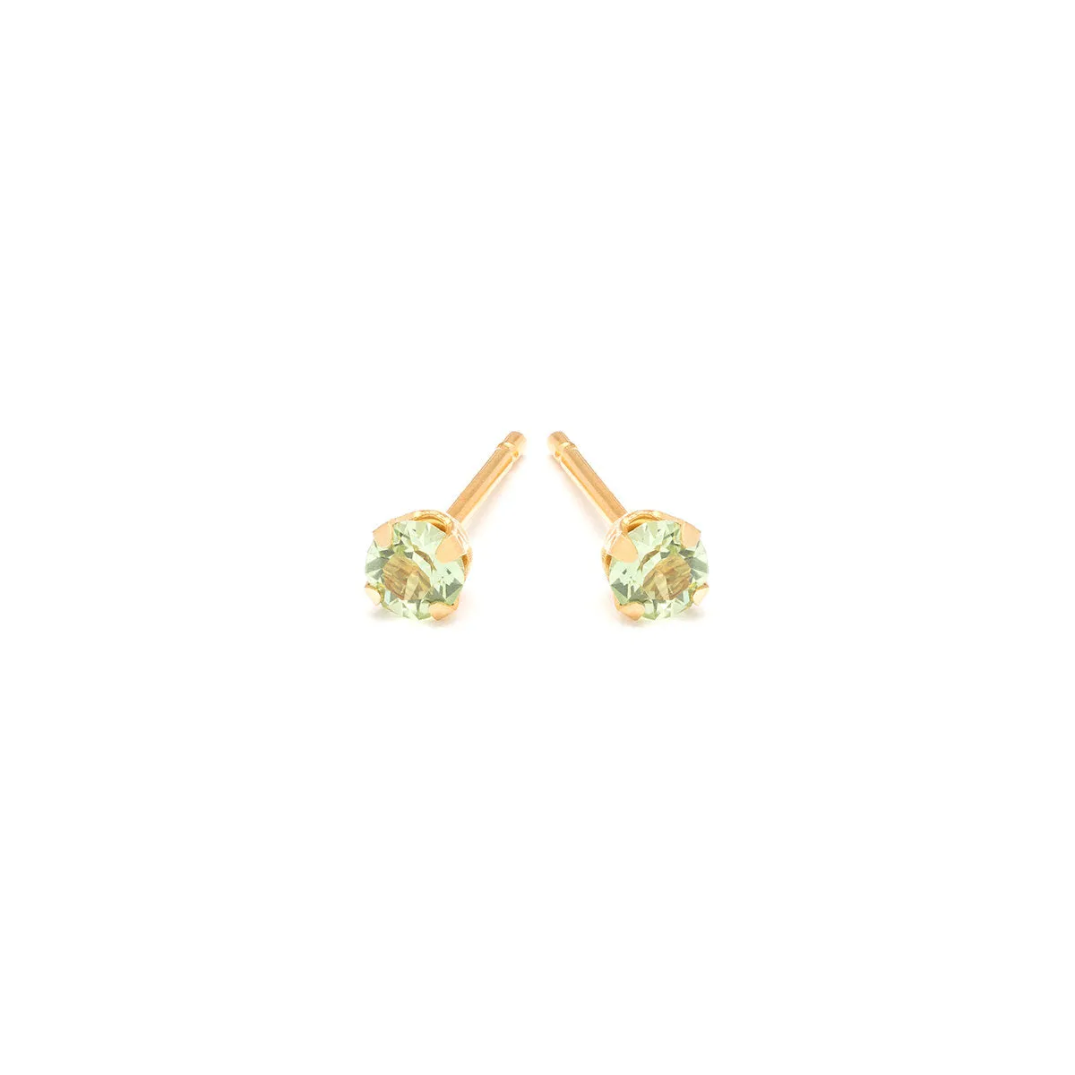 August Birthstone 14k Gold Plated Stud Earrings