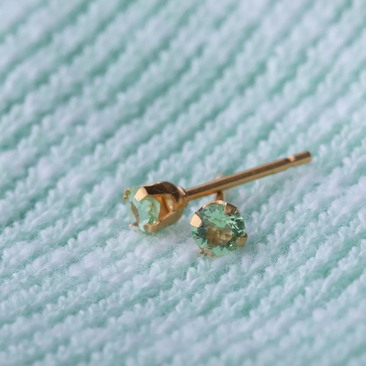 August Birthstone 14k Gold Plated Stud Earrings