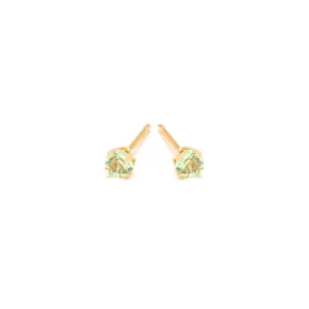 August Birthstone 14k Gold Plated Stud Earrings