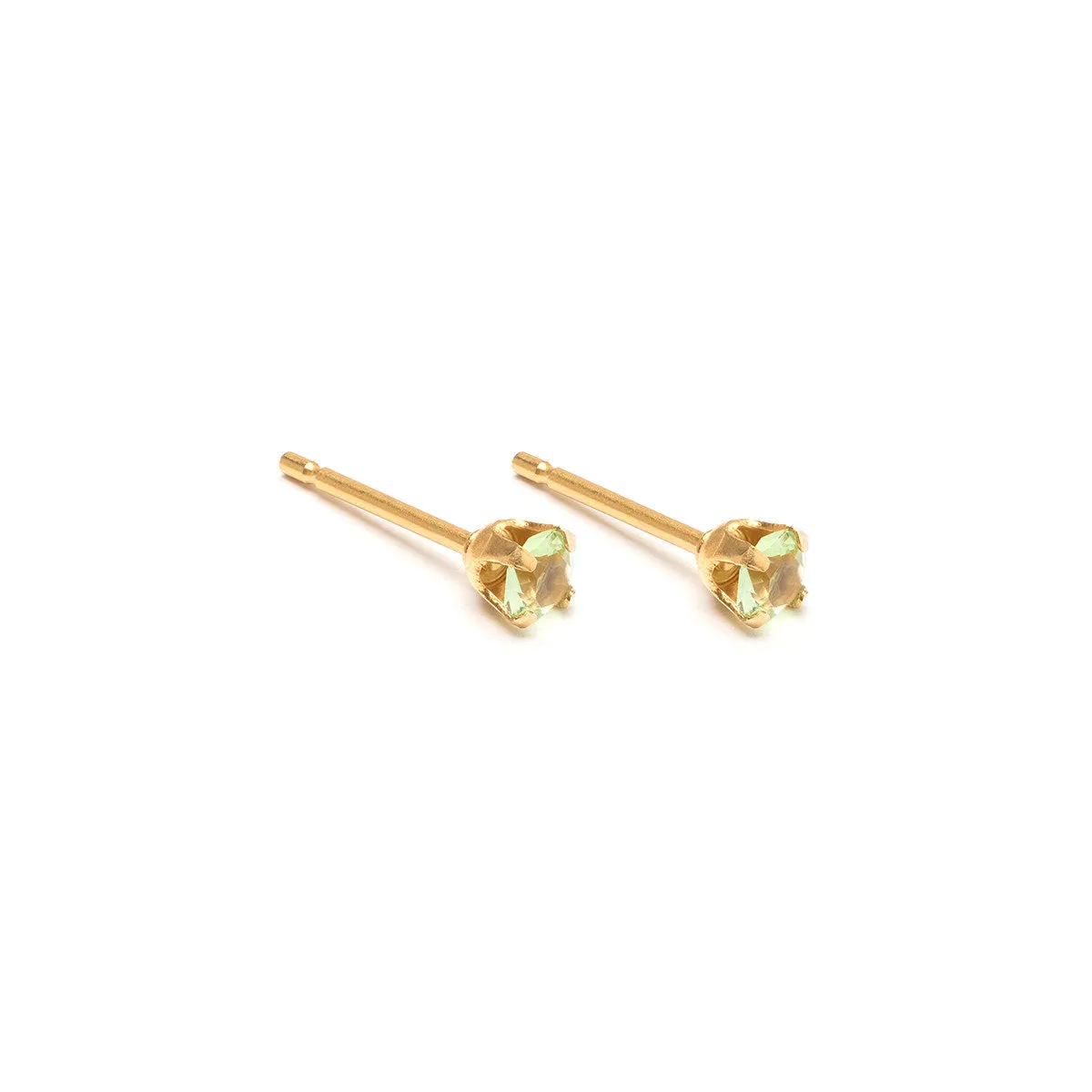 August Birthstone 14k Gold Plated Stud Earrings