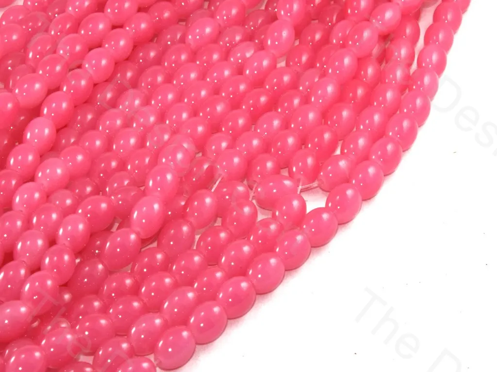 Baby Pink Oval Glass Pearl