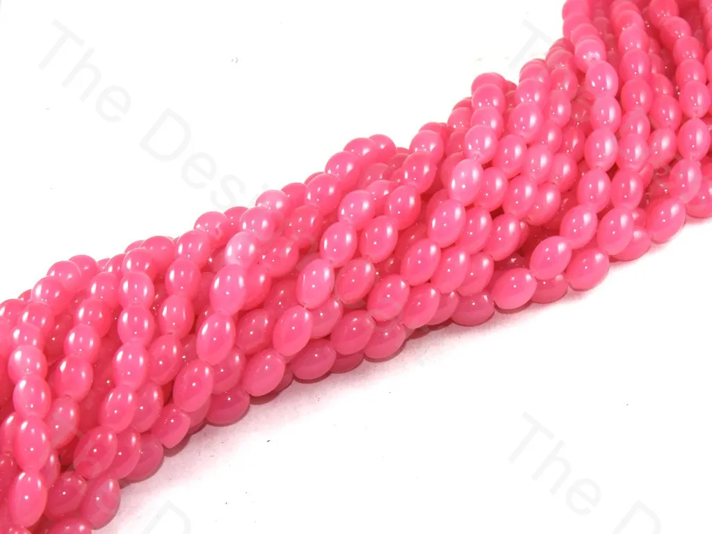 Baby Pink Oval Glass Pearl