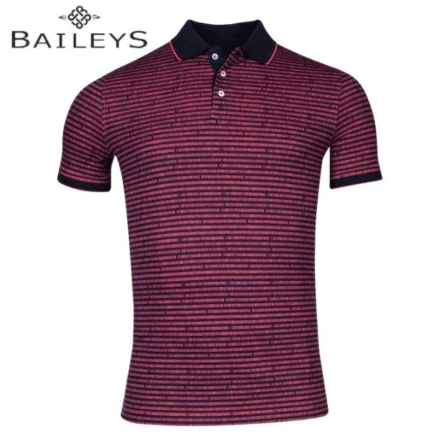 Baileys Stripe Pattern Cerise Polo Shirt Pink