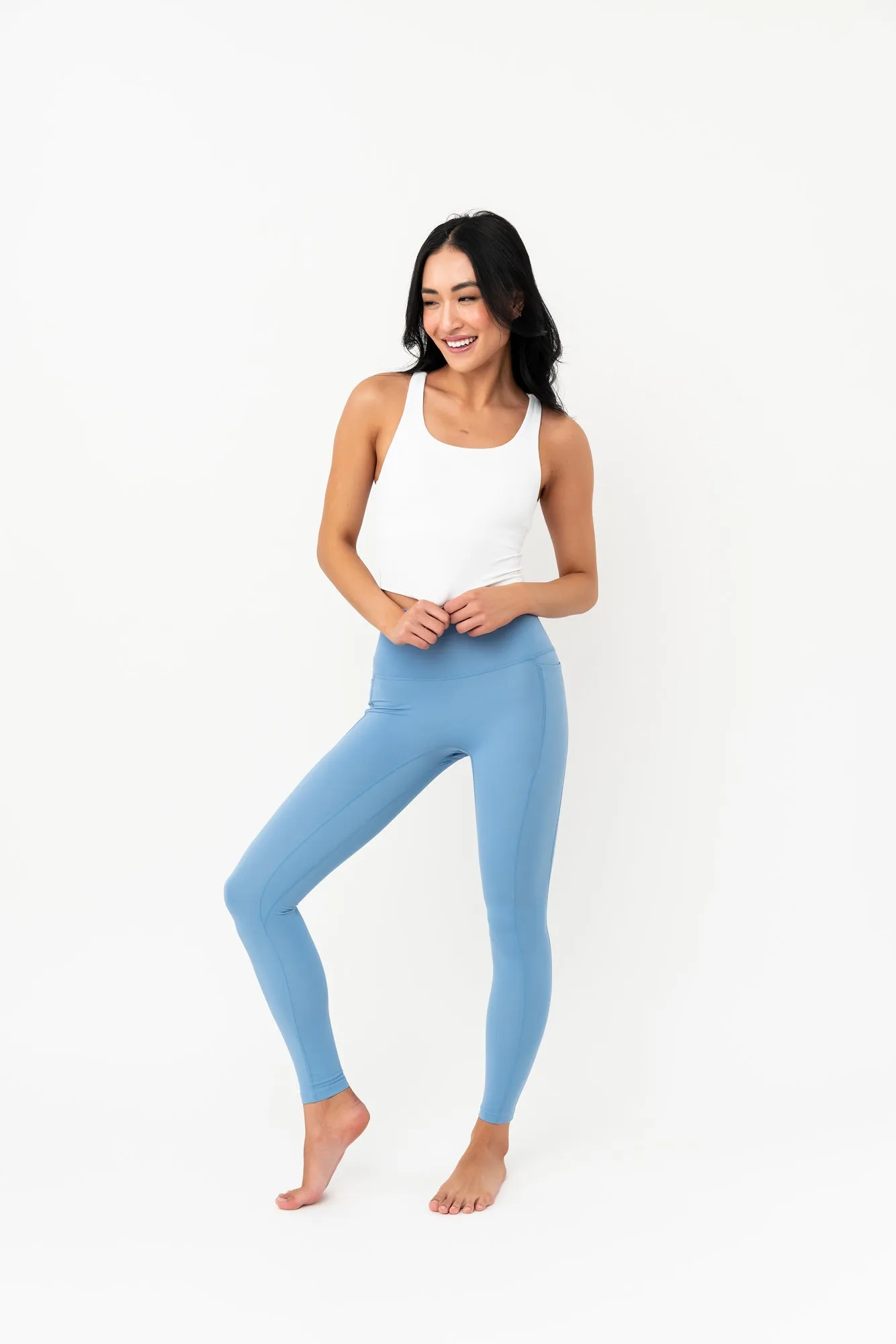 Balance High Waisted Leggings | Surface Blue