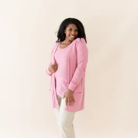 Bamboo Jersey Adult Cardigan in Apple Blossom