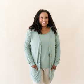 Bamboo Jersey Adult Cardigan in Thyme