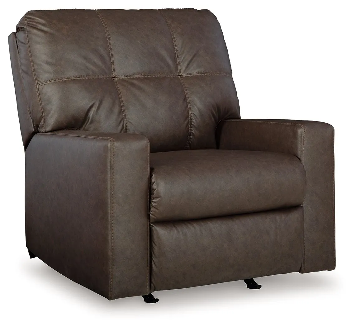 Barlin Mills - Umber - Rocker Recliner - Faux Leather