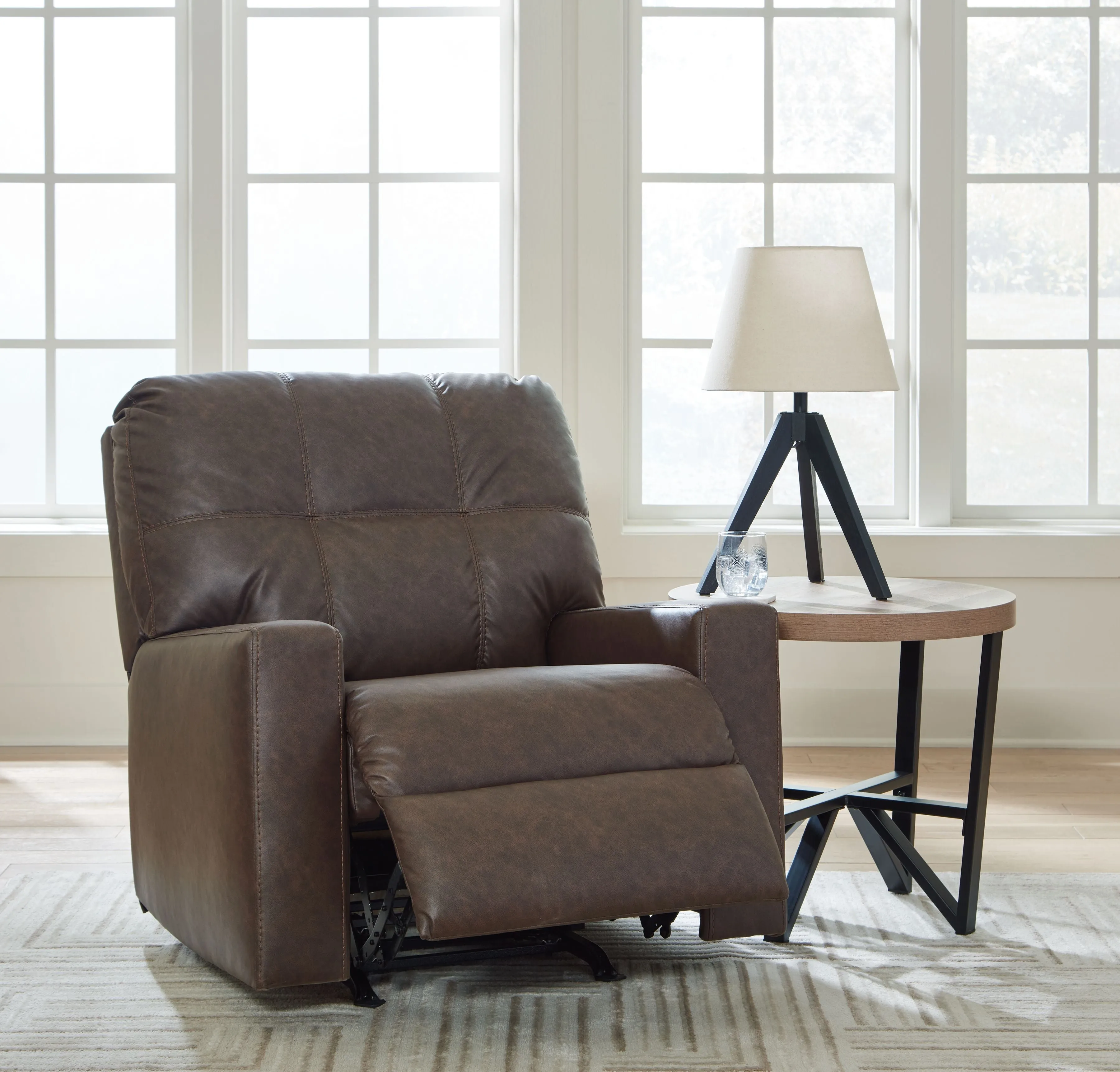 Barlin Mills - Umber - Rocker Recliner - Faux Leather