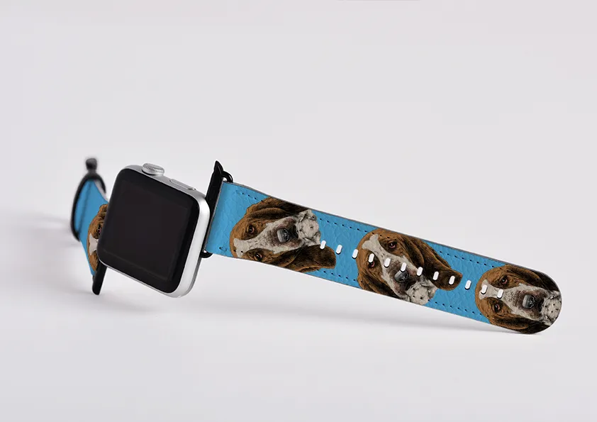 Basset Hound Mell Blue Apple Watch Strap