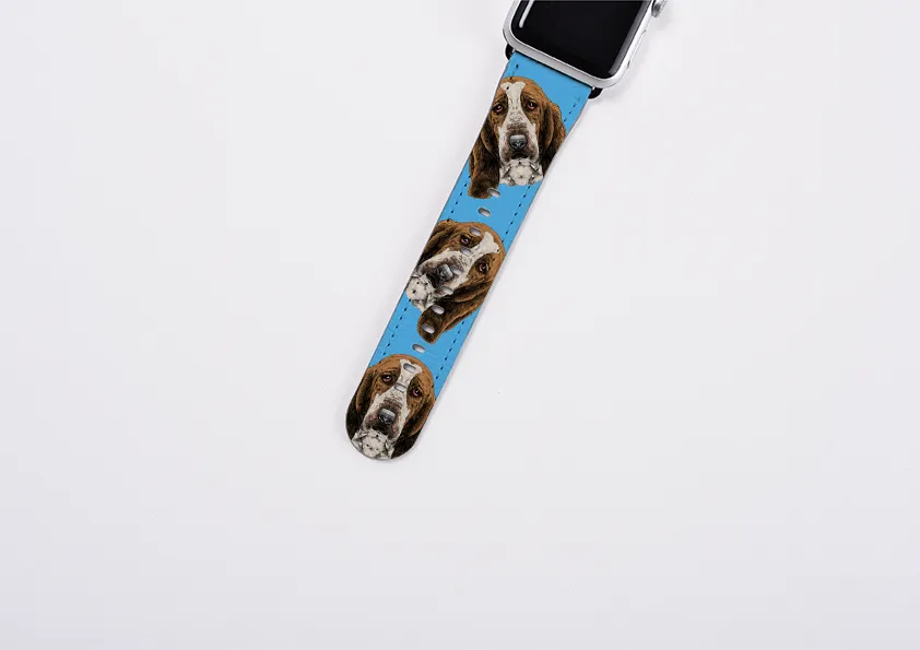 Basset Hound Mell Blue Apple Watch Strap