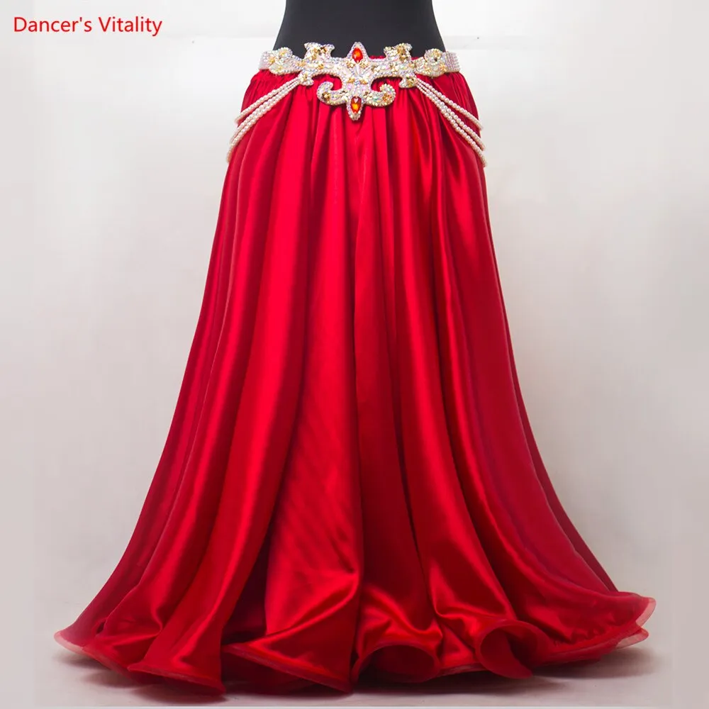 Belly Dance Competiton Costume Suit for Women Custuomized Bra belt satin Long Skirt 3pcs Oriental Belly Dancing Stage Wear