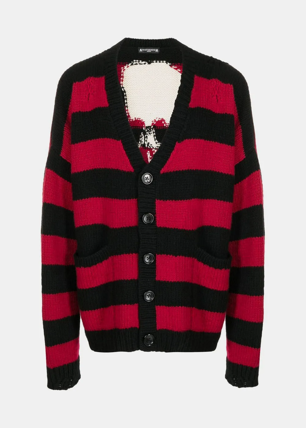 Black & Red Cashmere Cardigan