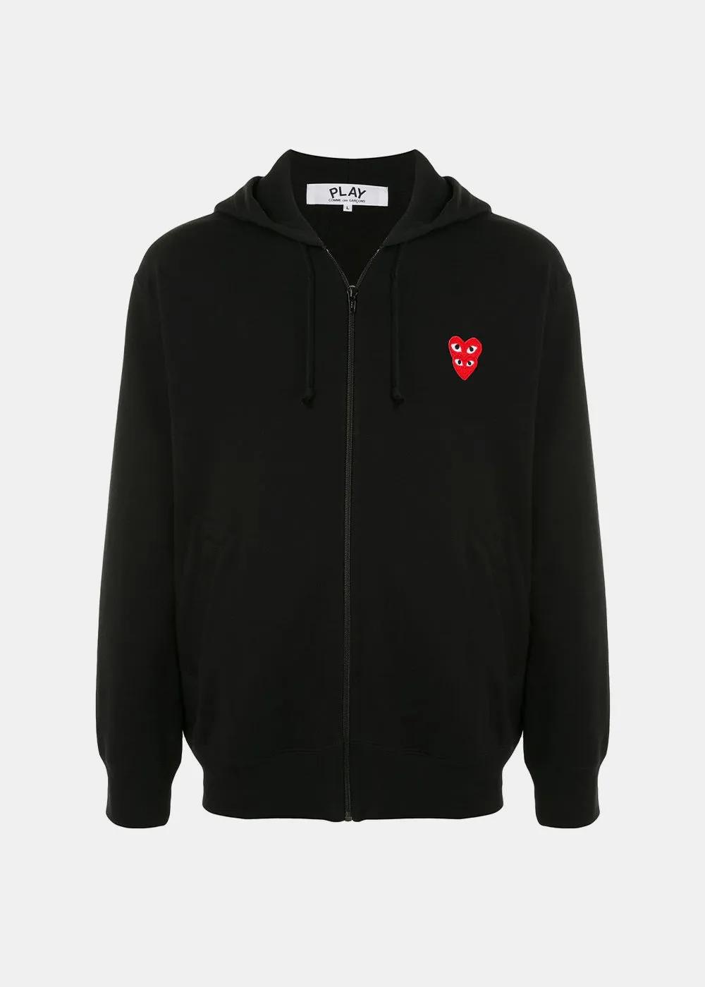 Black & Red Heart Patch Hooded Sweatshirt